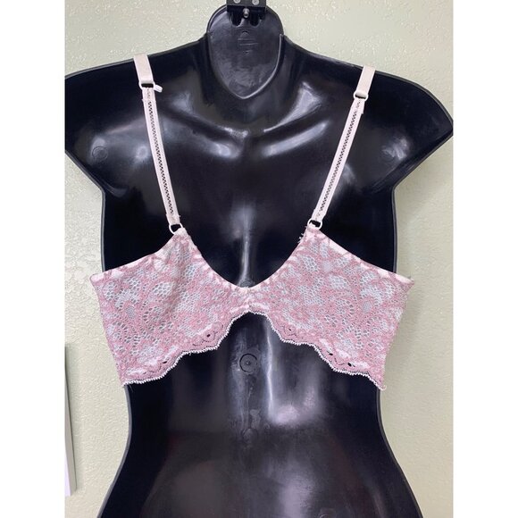 Free People Pink & White Lace Adjustable Bralette Lingerie Top Size Medium - Picture 6 of 11